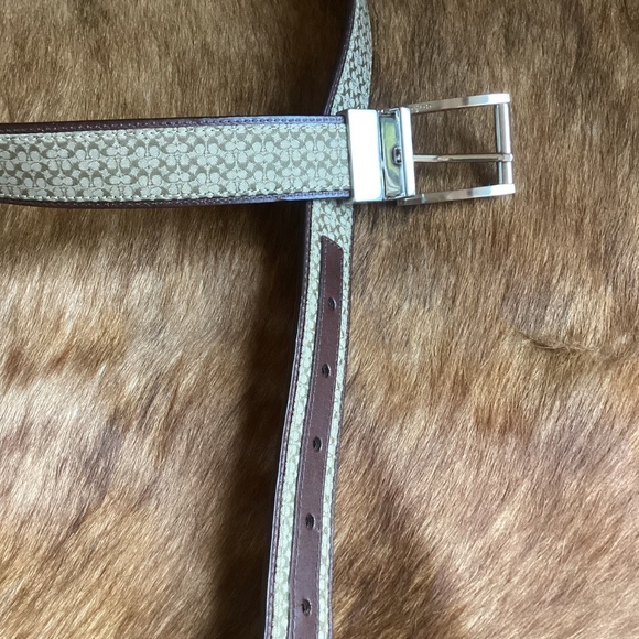 Beautiful Brown Coach Monogram Print Belt main image 4
